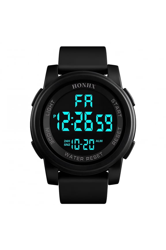 Women Unisex Watch Ultra-Thin Minimalist Sports Digital Watches, Alloy Waterproof Watches with Wide-Angle Display Rubber Strap Alarm Light Stopwatch Multi-Functional Wristwatch
