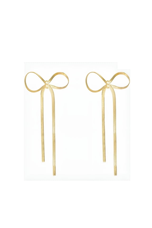 Women's Bow Earrings Lightweight Allergenic Simple Butterfly Fashion Elegant Long Fringe Chain Earrings