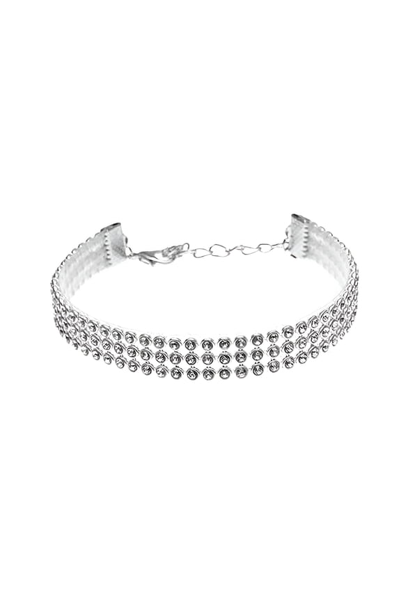 Women's Full Rhinestones Sparkling Choker Short Collar Necklace