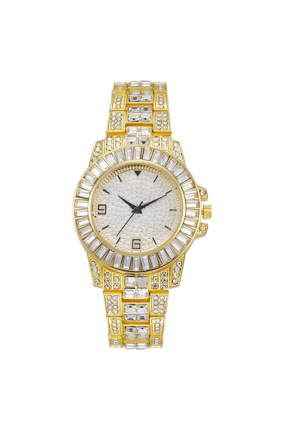 Women's Waterproof Luminous Date Watch,Gold Watch for Swimming