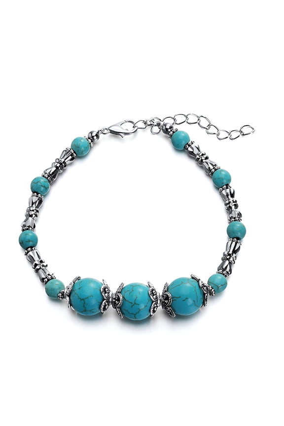 Womens Necklaces Earrings Western Fashion Turquoise Bracelet Women'S Handmade Beaded Retro Jewelry Gifts