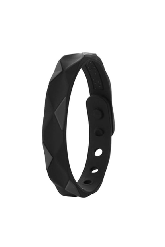 Wristbands,Magnetic Closure Rubber Bracelets, Handmade Weaving Silicone Bracelet,Black