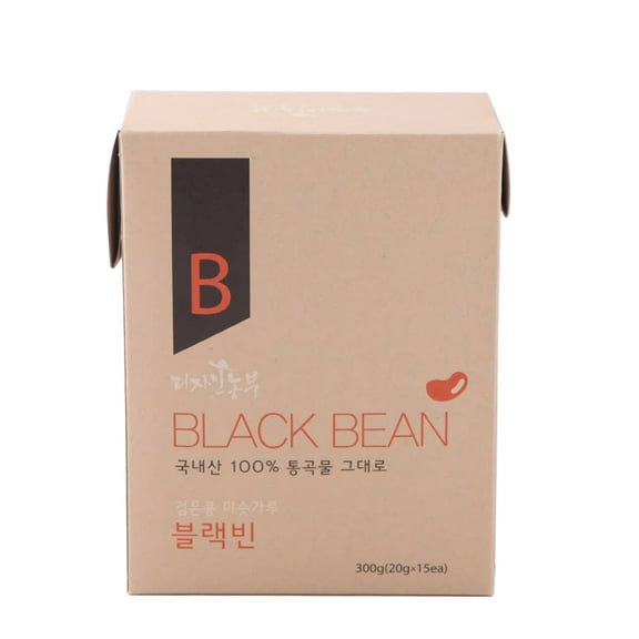 DESIGNNONGBOO Black Bean Multi Grain Powder 20g x15 Sticks | Korean Roasted Grain Drink Mix | Vegan Protein Meal Replacement Shake, Misugaru