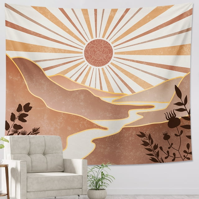 DESIHOME Bohemian Tapestry Mountain Tapestry Sun Tapestry Classroom