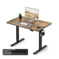 thumbnail image 1 of DESINO 40x24 inch Electric Standing Desk, Height Adjustable Sit Stand Desk with Memory Presets, Ergonomic Home Office Computer Desk with Anti-Collision, Rustic Brown, 1 of 11