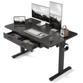thumbnail image 1 of DESINO 48" × 24" Adjustable Height Electric Standing Desk with Double Drawer, Stand Up Home Office Desk with Splice Tabletop, Black Frame/Black Top, 1 of 7