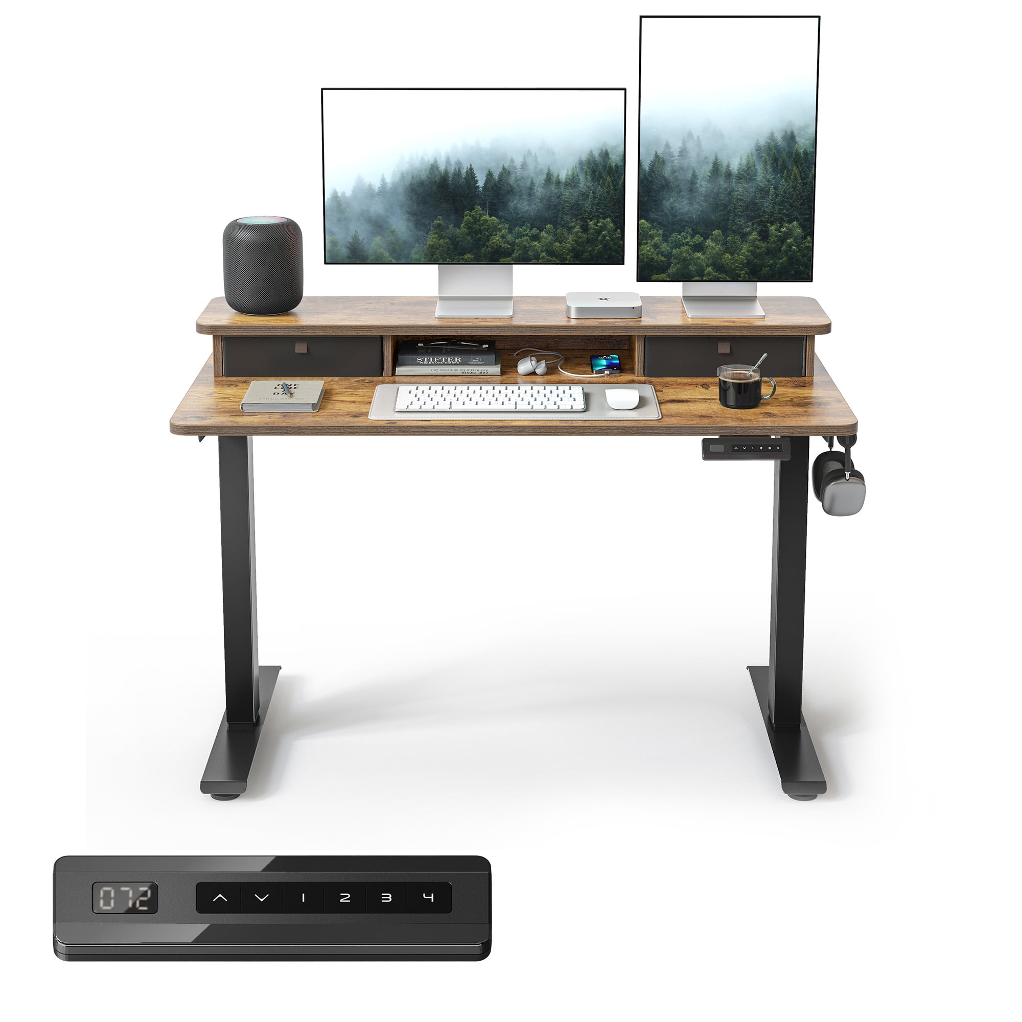 Power Rack Computer Desk DESINO Power Computer Electric Standing Desk 48