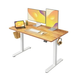 70 Inch White Electric Height Adjustable Standing Desk with Matte Top Walmart