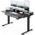 thumbnail image 1 of DESINO 63 x 30 Inch Height Adjustable Electric Standing Desk with Drawers, Stand Up Table with Large Storage Shelf, Sit Stand Desk for Home Office, Black, 1 of 9