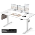 thumbnail image 1 of DESINO 63x28 inch Electric Standing Desk, Height Adjustable Sit Stand Desk with Memory Presets, Ergonomic Home Office Computer Desk with Anti-Collision, White, 1 of 9