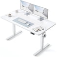 thumbnail image 1 of DESINO Computer Desk with Drawers, 55 Inch Study Writing Table, Modern Simple Style PC Desk for Bedroom, Gaming, White, 1 of 9