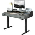 thumbnail image 1 of DESINO Electric Standing Desk with Drawers, 48"x24" Standing Desk Adjustable Height, Lifting Range 28~46" Stand Up Desk ,Sit Stand Home Office Desk with Monitor Shelf, Rustic Grey, 1 of 9