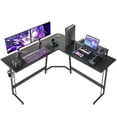 thumbnail image 1 of Cubicubi L Shaped Desk, Corner Computer Desk with Monitor Stand, 47", Black, 1 of 7