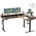 thumbnail image 1 of DESINO L Shaped Standing Desk, 63 inch Electric Height Adjustable Home Office Desk with Drawers, Large Ergonomic Computer Desk with Reversible Tabletop, 2 Memory Height Settings, Black Walnut, 1 of 8