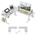 thumbnail image 1 of DESINO L-Shaped Standing Desk Adjustable Height, 63 Inch Electric Stand up Corner Computer Desk, Sit Stand Home Office Desk with Splice Board, White, 1 of 9