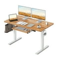 thumbnail image 1 of DESINO Standing Desk with Keyboard Tray, 55 x 24 inch Height Adjustable Electric Standing Desk, Sit Stand Up Desk, Computer Office Desk, Light Rustic Brown, 1 of 7