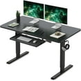 thumbnail image 1 of DESINO Standing Desk with Keyboard Tray, 55 x 24 inch Height Adjustable Electric Standing Desk, Sit Stand Up Desk, Computer Office Desk, Black, 1 of 9