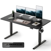 DESINO63x28 inch Electric Standing Desk, Height Adjustable Sit Stand Desk with Memory Presets, Ergonomic Home Office Computer Desk with Anti-Collision, Black