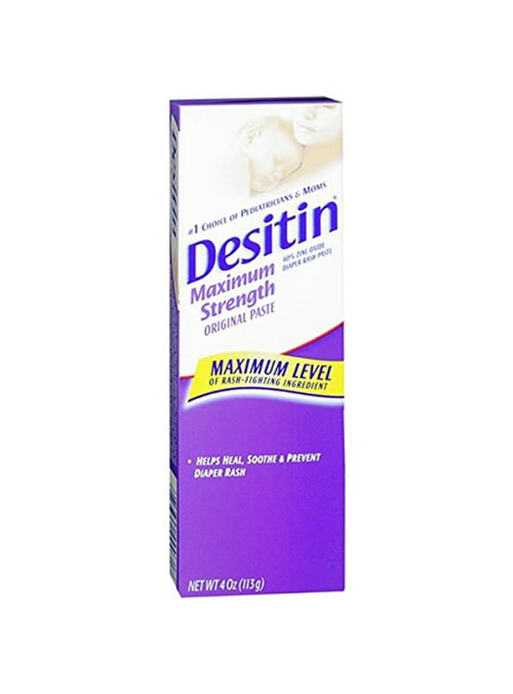 DESITIN Maximum Strength Diaper Rash Paste 4 oz (Pack of 4)