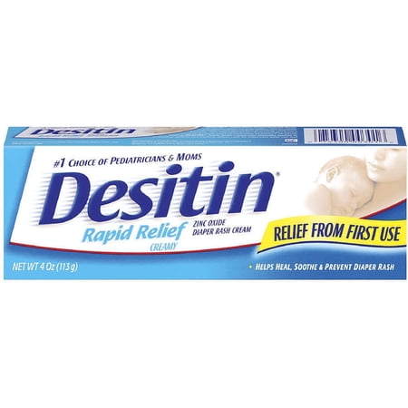 DESITIN Rapid Relief Diaper Rash Ointment, Creamy 4 oz (Pack of 2)