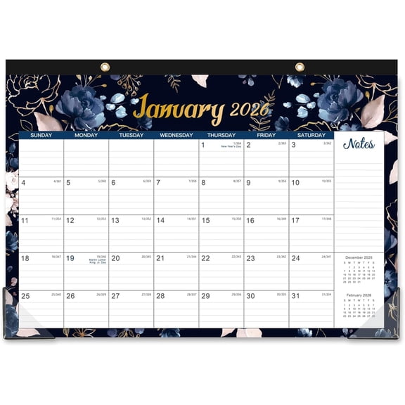 DESK CALENDAR 2026, 17" x 12" 12-Month Desk Pad Jan to Dec, Large Ruled Blocks, To-Do List & Notes for Planning and Organizing