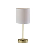 Mainstays Gold Metal Stick Table Lamp with USB and USB-C Ports, 19 in