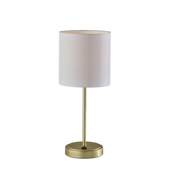 Mainstays Gold Metal Stick Lamp with USB and USBC Ports, 19 Inch, Modern Design