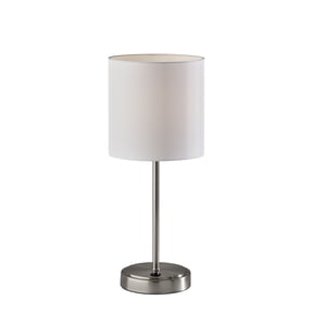 Mainstays 19 in Silver Metal Stick Table Lamp with USB and USB-C Ports