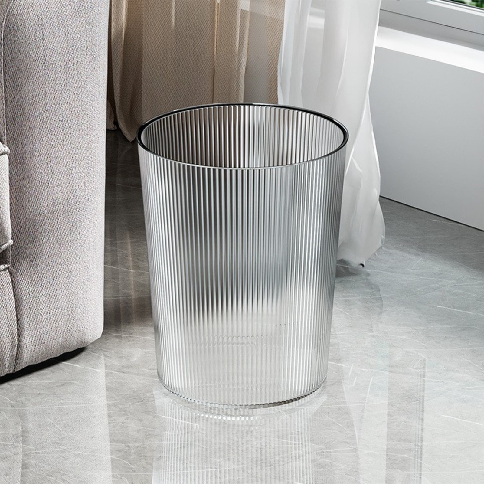 DESKABLY 2024 Clear Trash Can Bathroom Kitchen Trash Bin Plastic Office