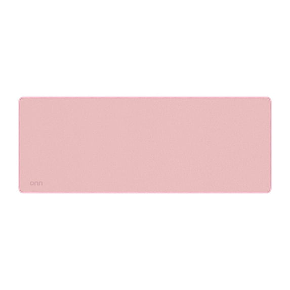 onn Desktop Mat, Rectangle, Polyester Surface with Nonslip Natural Rubber Backing, Pearl Blush, 32" x12"