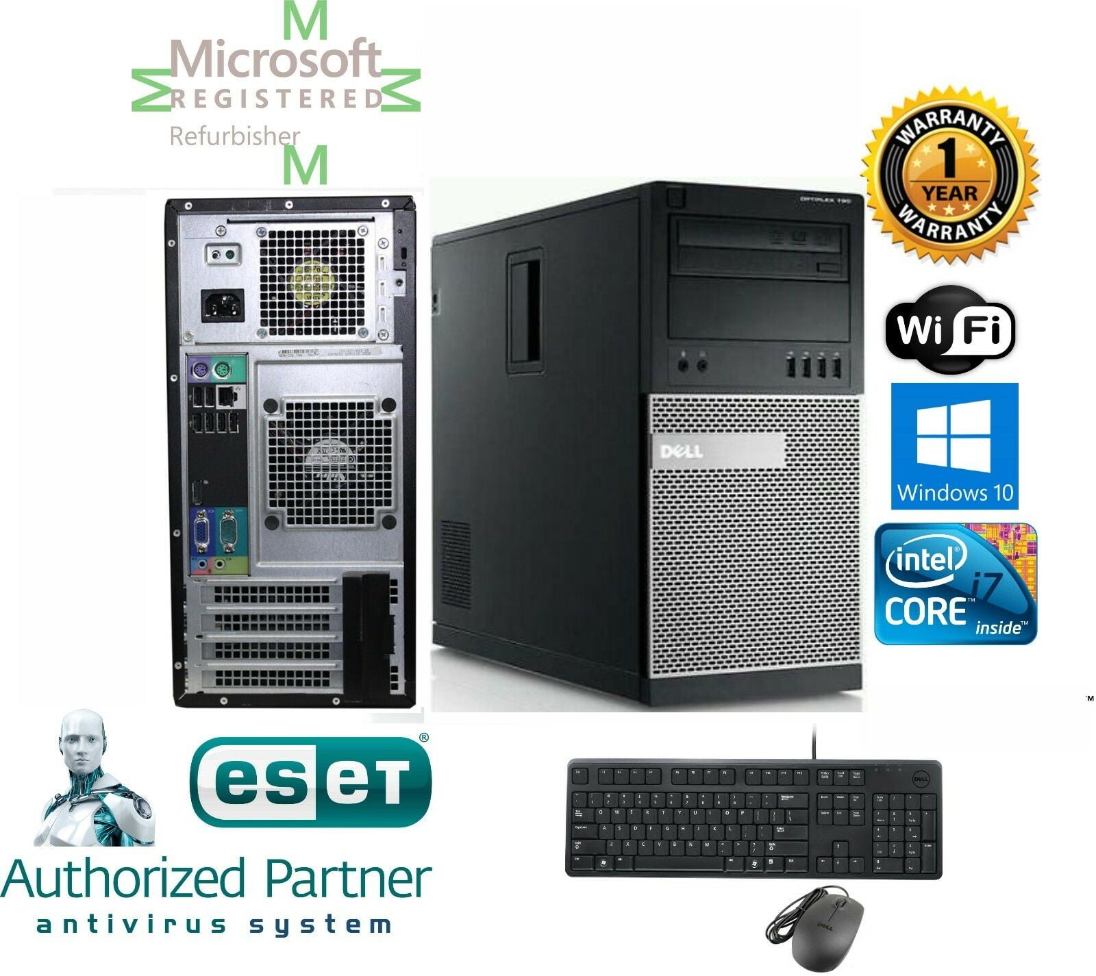 Pre-Owned DESKTOP TOWER Dell 790 TOWER i7 2600 Quad 3.40GHz 8GB