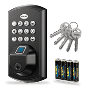 DESLOC A100F Fingerprint Keyless Entry Deadbolt Lock, Keypad Smart Door Lock for Front Door, Emergency USB-C Power Port, Easy Installation No WiFi/App Control