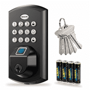 DESLOC A100F Keyless Entry Door Lock, Keypad Deadbolt Smart Lock for Front Door, Fingerprint Doors Lock, Auto Lock, 12 Months Battery