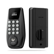 DESLOC C100-W Smart Door Lock with Display,Keyless Entry Door Lock,Keypad Deadbolt for Front Door,Electronic Smart Lock,1-Year Battery Life,Auto Lock,100 User Codes,Easy Installation–Black