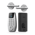thumbnail image 1 of DESLOC Smart Door Lock with Lever Set and Touchscreen, Keyless Entry Door Lock with 100 Fingerprints Storage, Keypad Deadbolt for Front Door, 12-Month Battery, Easy Installation-Silver, 1 of 6