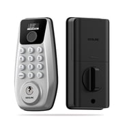 DESLOC C110-W Touchscreen Keypad Door Lock with Fingerprint, Keyless Entry Door Lock with 100 Fingerprints Storage,Smart Door Locks for Front Doors,12-Month Battery,Auto-Lock,Easy Installation Silver