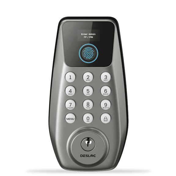 DESLOC C110 Smart Door Lock with Touchscreen, Keyless Entry Door Lock with 100 Fingerprints Storage, Keypad Deadbolt for Front Door, 12-Month Battery, Easy Installation-Nickel