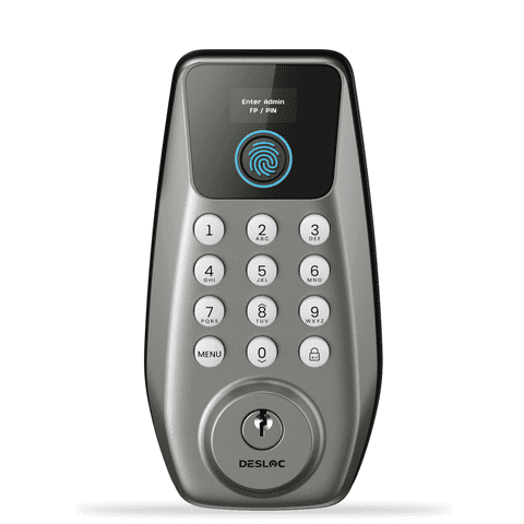 DESLOC C110 Smart Door Lock with Touchscreen, Keyless Entry Door Lock with 100 Fingerprints Storage, Keypad Deadbolt for Front Door, 12-Month Battery, Easy Installation-Nickel