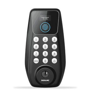 DESLOC C110 Black to School Smart Door Lock with Touchscreen, Keyless Entry Door Lock with 100 Fingerprints Storage, Keypad Deadbolt for Front Door, 12-Month Battery, Easy Installation-Black