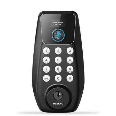 DESLOC Smart Door Lock with Touchscreen, Keyless Entry Door Lock with 100 Fingerprints Storage, Keypad Deadbolt for Front Door, 12-Month Battery, Easy Installation-Black
