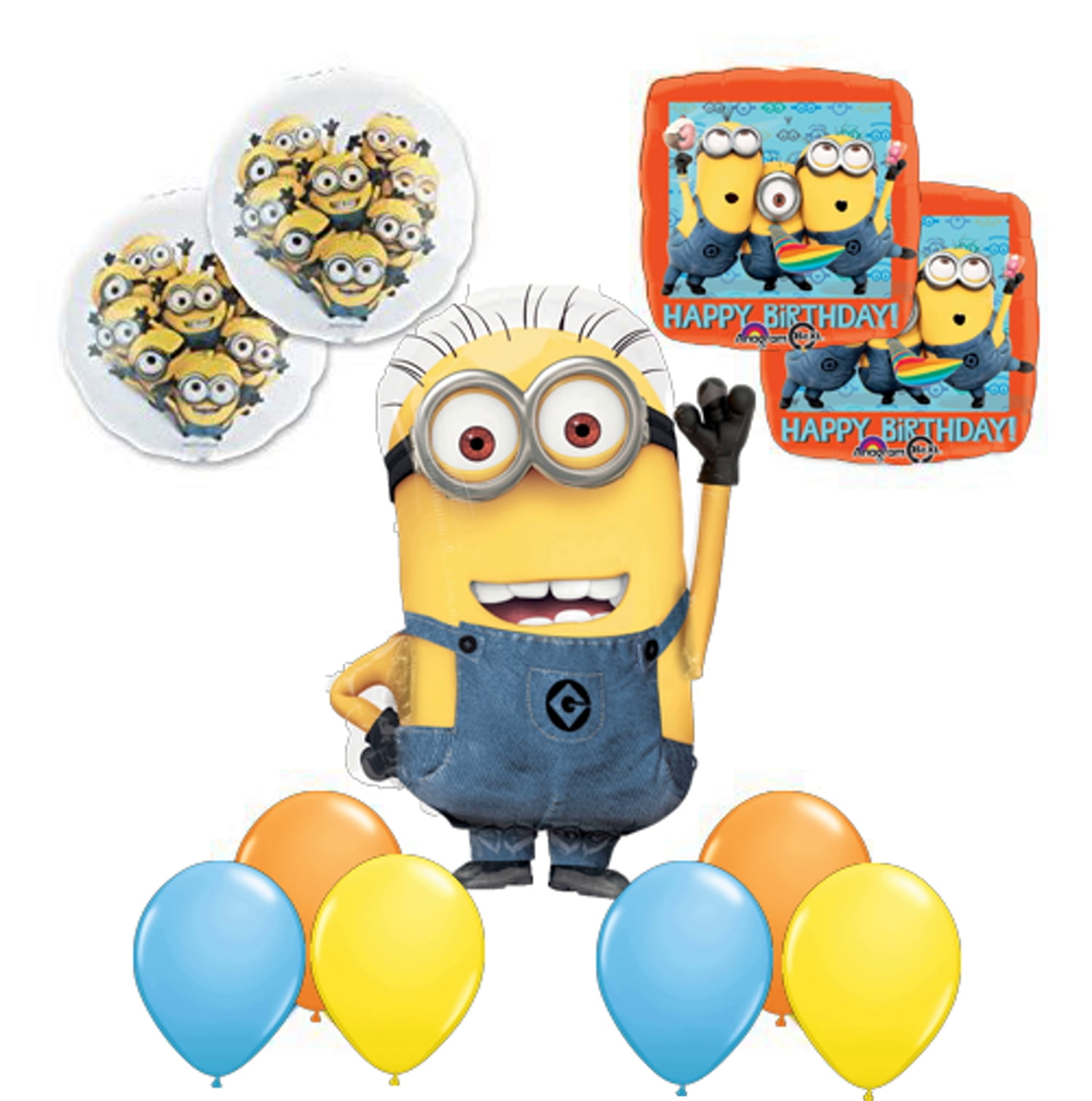 DESPICABLE ME 2 MINIonS 11 pc Happy Birthday PARTY Balloons Decorations Supplies