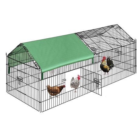 DESTAR 71” x 30” Chicken Coop Large Metal Chicken Cage House, Waterproof, Green