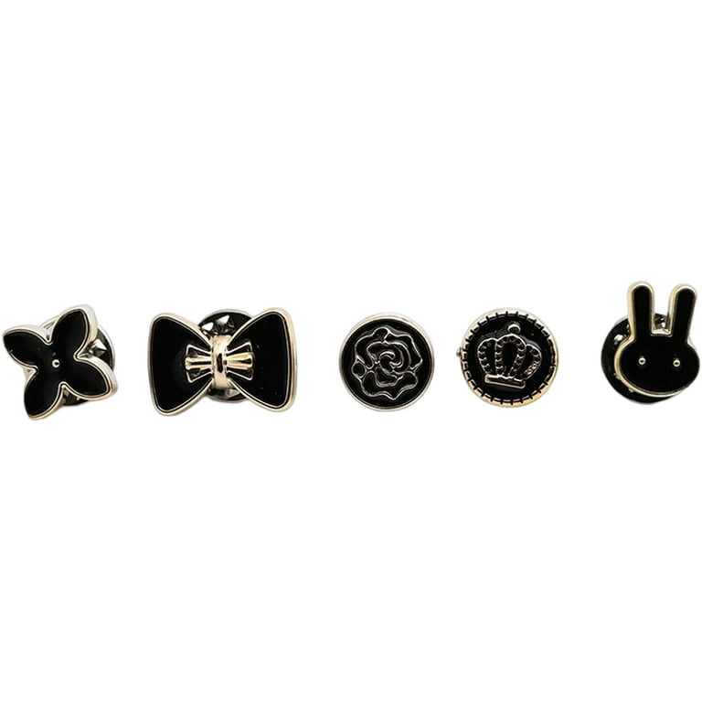 DESTYER 1 Set Shirt Cardigan Shank Button Replacement Clothes Blouse Hat  Pants Metal Buttons Brooch Pin Badge Sewing Accessories Black/7-11