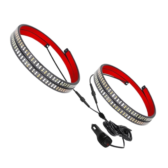 DESTYER 2x First Responder LED Light Strip With 26 Flash Patterns Automotive LED Light Strip Ambulance Etc. Red+Red