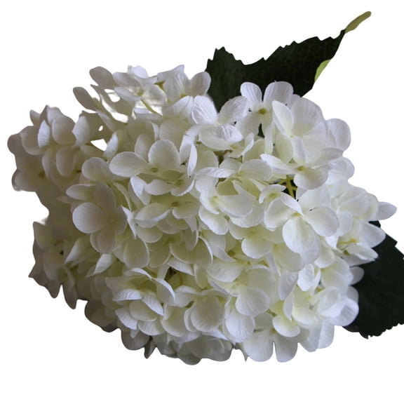 DESTYER Hydrangea Bouquet Artificial Silk Flowers Leaf Home Wedding Bridal Party Decor White