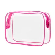 DESTYER Travel PVC Cosmetic Bags Clear Fashion Zipper Pouch Makeup Bag Large Capacity Storage Organizer Wash Handbags Case Rosy