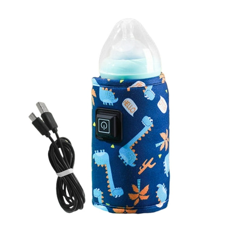 DESTYER USB Printed Baby Bottle Warmer Bag Portable Soft Insulation Automatic Milk Water Heat Cover Household Winter Kids Supplies Type 1