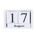 thumbnail image 1 of DESTYER Wooden Desktop Block Calendar Shabby Chic Date Home Desk Office Table Decor White, 1 of 7
