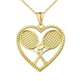 thumbnail image 1 of DETAILED TENNIS RACKETS IN HEART PENDANT NECKLACE IN YELLOW GOLD :  14K  Pendant only, 1 of 1