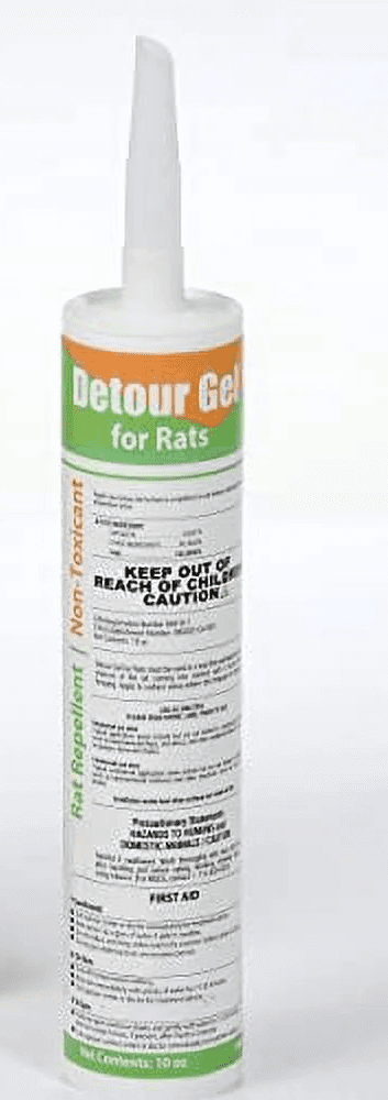 DETOUR Gel for Rats | Professional Grade Rat Mice Repellent | 10 oz Caulking Tube | NSF-Approved for Food Preparation Areas | Protects Car Engine Wires & Outdoor Grills from Rodents | Toxin-Free